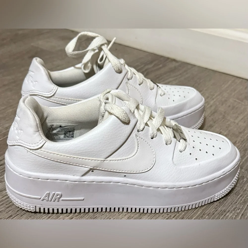Nike Air Force 1 Sage Low White Platform Sneakers | Women’s Size 6  Street Style